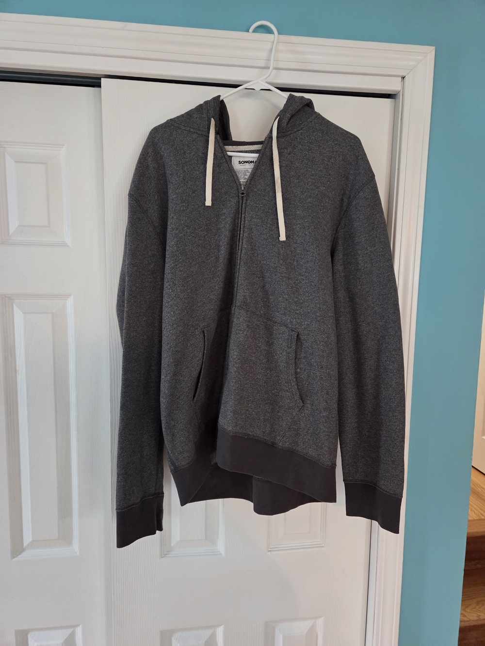 Men's Sonoma Charcoal Gray Zip-Up Hoodie Sweater Size XXL